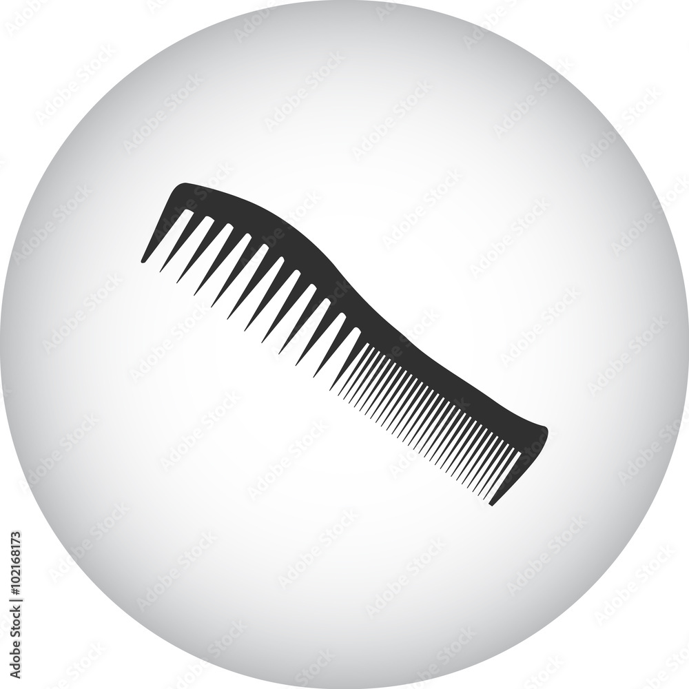Barber comb simple icon on colorful round background Barber comb simple icon on colorful round background