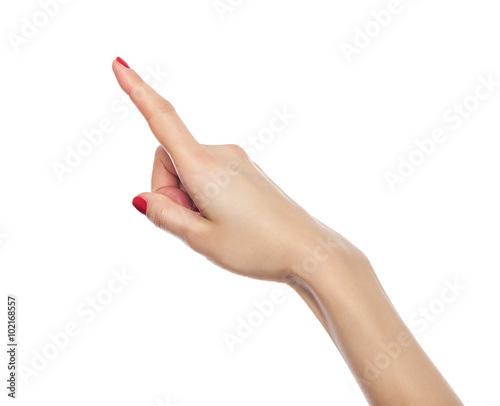 Female finger raised upward