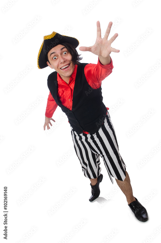 Funny pirate isolated on the white