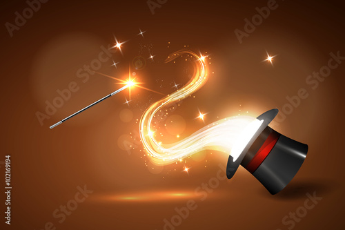 background wand and magical glow