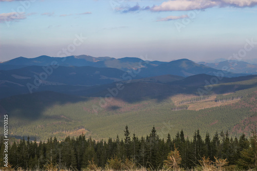 Landscape in the Carpathian mountains