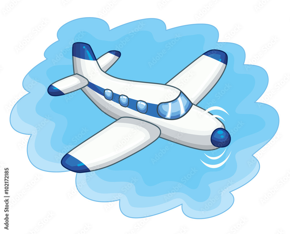 Naklejka premium Airplane on a sky background icon.