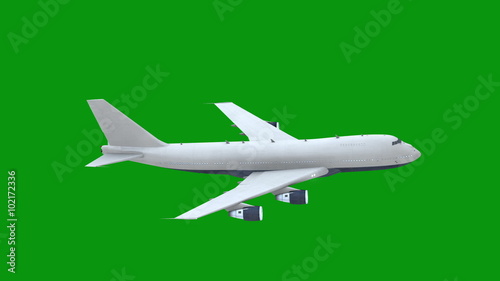 Wallpaper Mural Commercial airplane, aircraft isolated on green background Torontodigital.ca