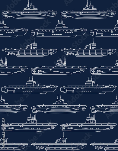 seamless pattern with submarines