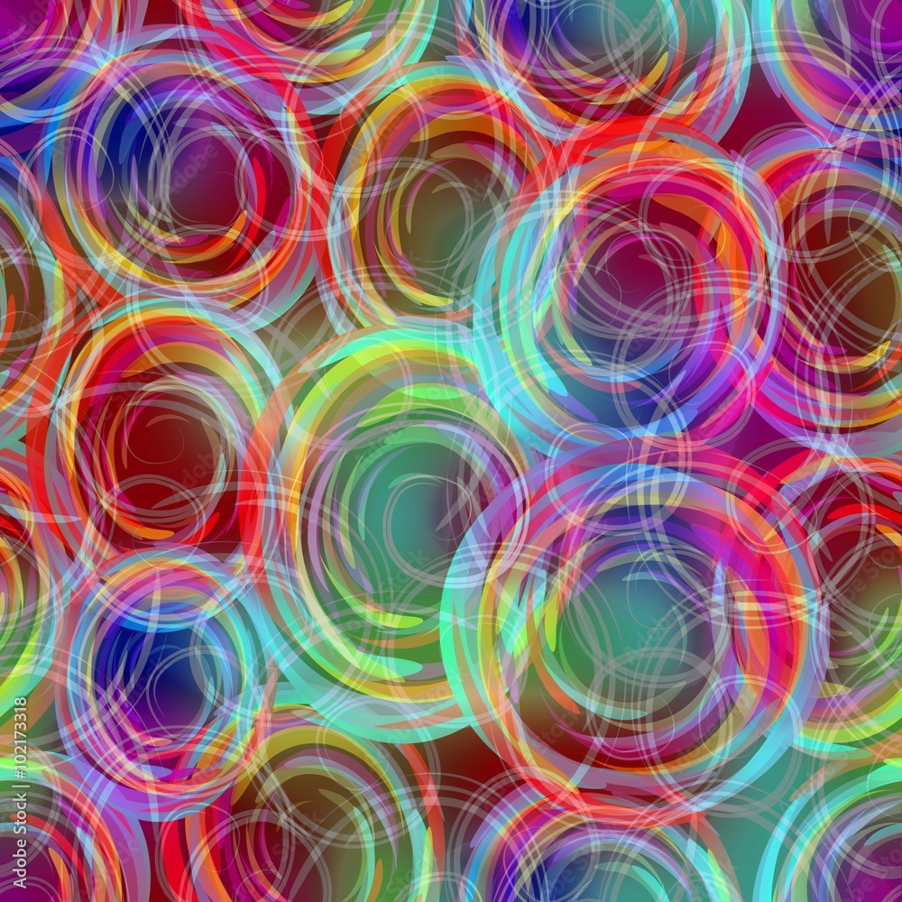 Blurry semitransparent overlapping circle patterns in rainbow colors, modern abstract background in cheerful pastel colors Blurry semitransparent overlapping circle patterns in rainbow colors, modern abstract background in cheerful pastel colors