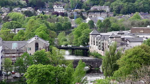 Bridges over the river Kent flowing through Kendal in the English Lake District. photo