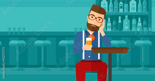 Man sitting at bar.