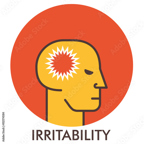 Irritability. Thorn. Line icon with flat design elements. Flat icon. Flat Design. Icon concept.
