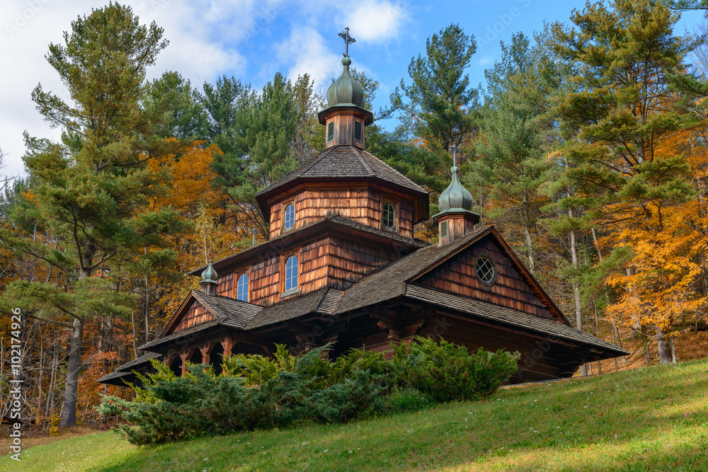 The old wooden Ukrainian church- catskill new york state USA The old wooden Ukrainian church- catskill new york state USA