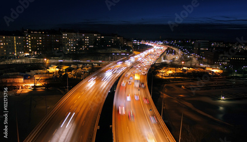 Bild auf Leinwand Traffic on Freeway