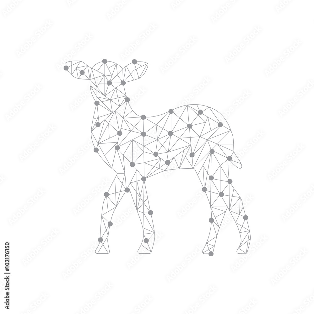 polygonal illustration of deer