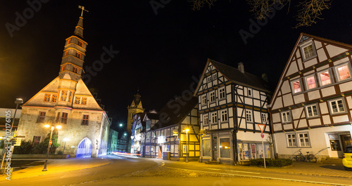 old town korbach germany at night