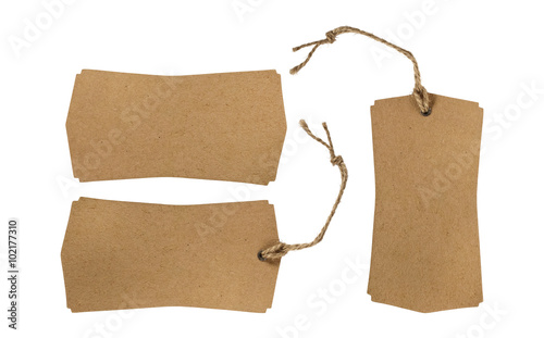 Set of brown paper tag