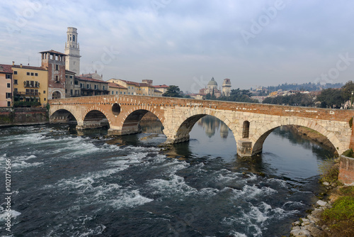 Ponte Pietra in the old town of Verona © Fabio Lotti