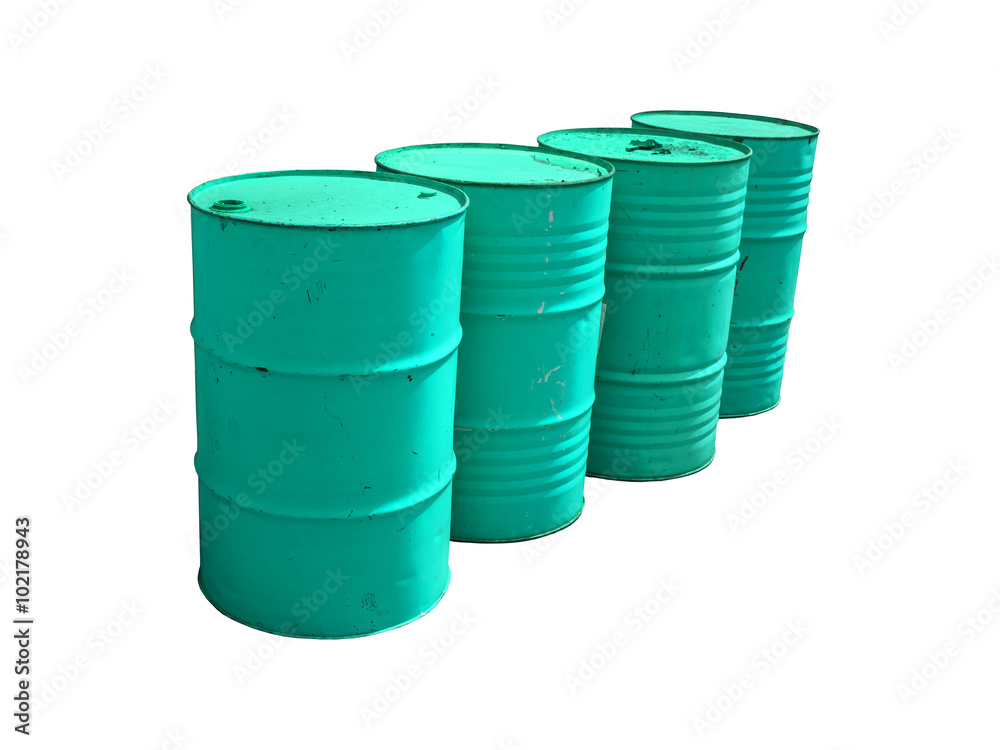 Blue fuel tanks stacked isolated on white background. Clipping path. Blue fuel tanks stacked isolated on white background. Clipping path.