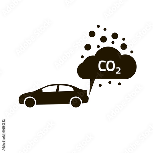 co2 emissions icon cloud vector flat, carbon dioxide emits symbol