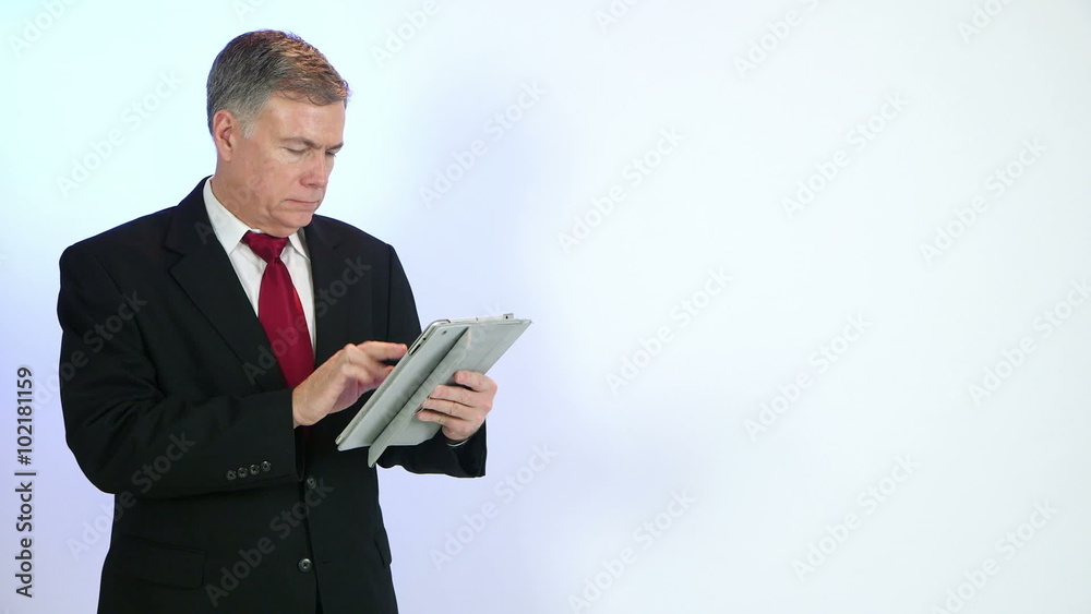 businessman using a tablet pc with copy space businessman using a tablet pc with copy space