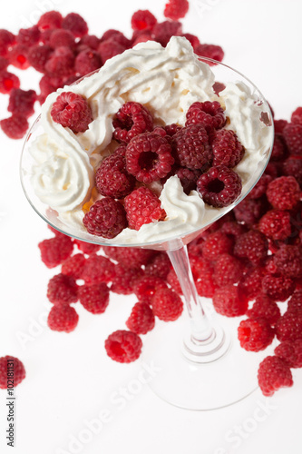 Whipped Cream And Raspberries