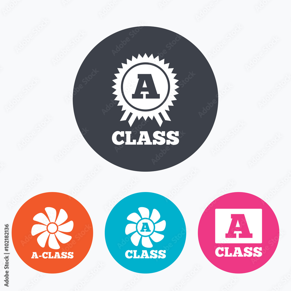 Fototapeta premium Premium level award icons. A-class ventilation.