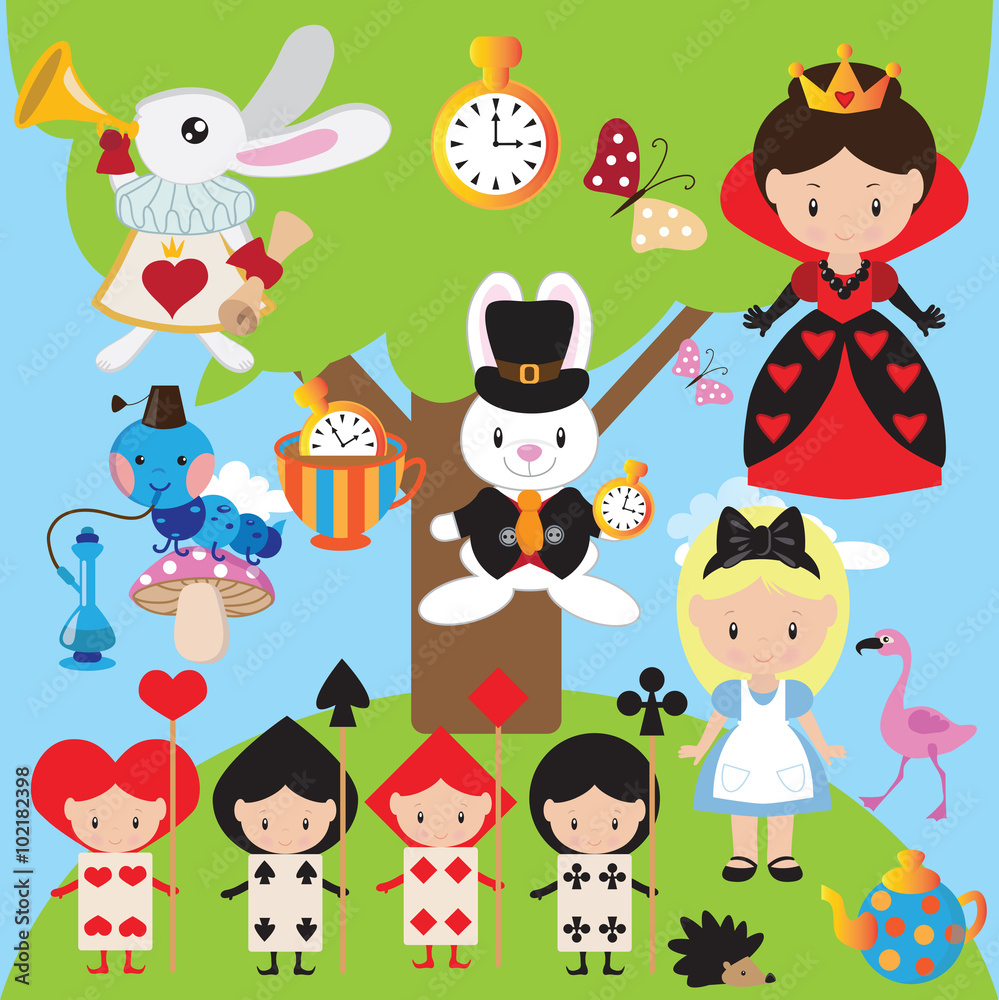 Alice in Wonderland vector illustration Alice in Wonderland vector illustration