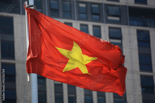 Photography Red Vietnam flag