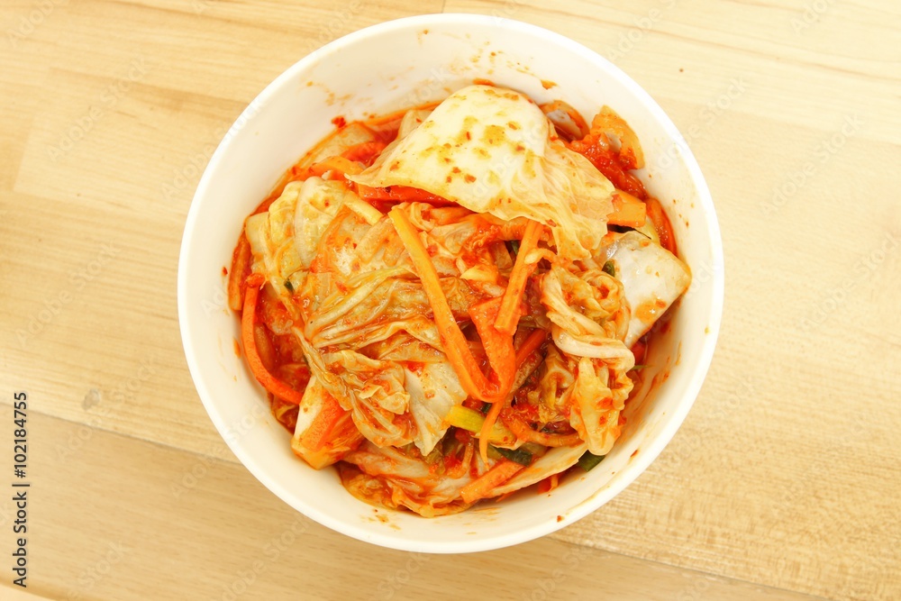 Closed-up Korean Gimchi ,made by vegetable and ginger Closed-up Korean Gimchi ,made by vegetable and ginger