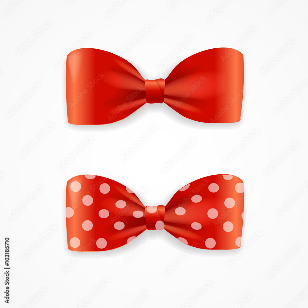 Red Bow Tie Set. Vector