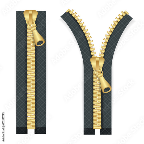Clothes Zip Set. Vector