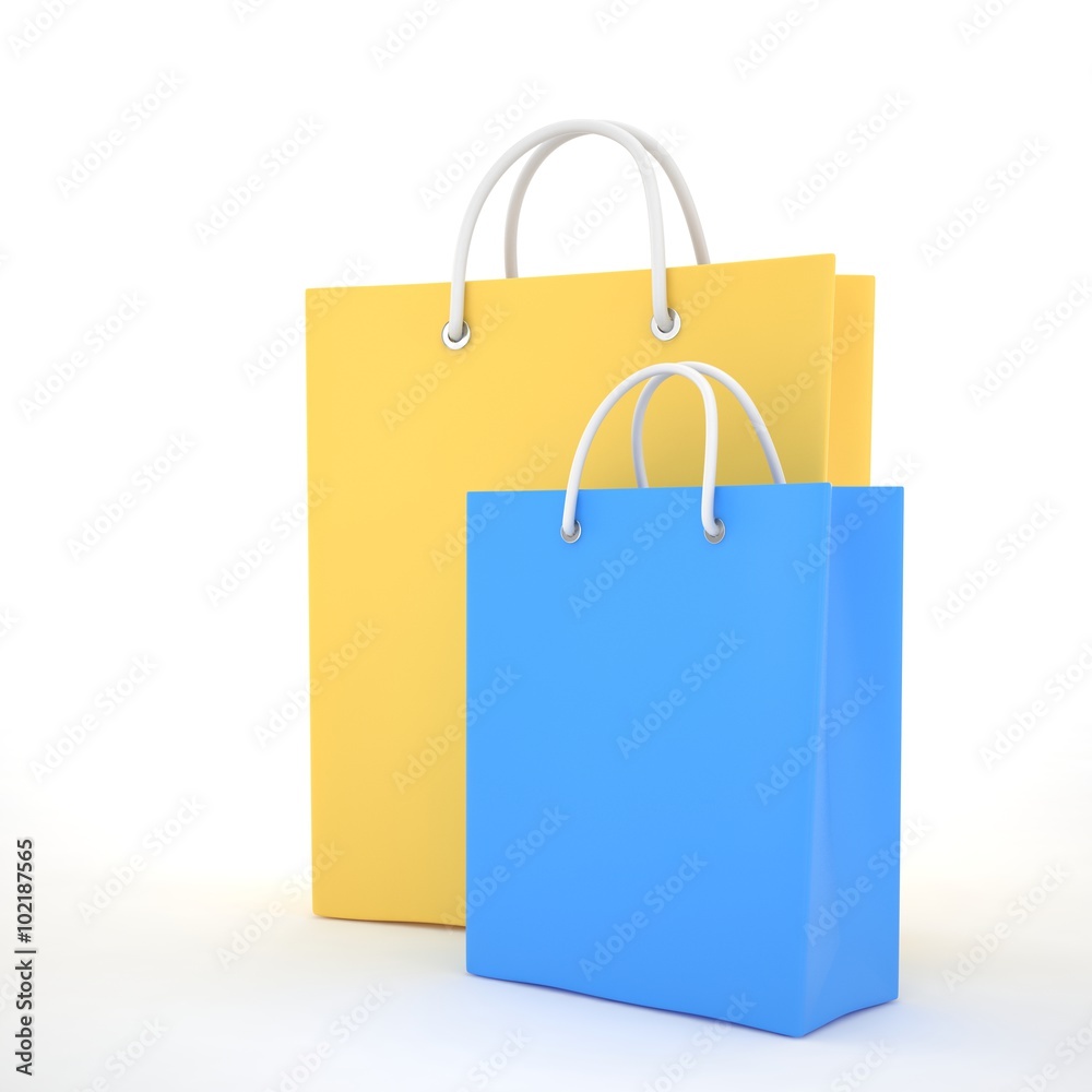 Paper Shopping Bags isolated on white background Paper Shopping Bags isolated on white background