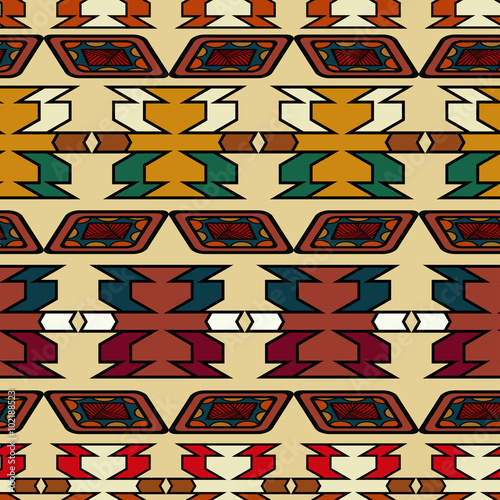 Abstract ethnic Aztec pattern. Vector illustration.