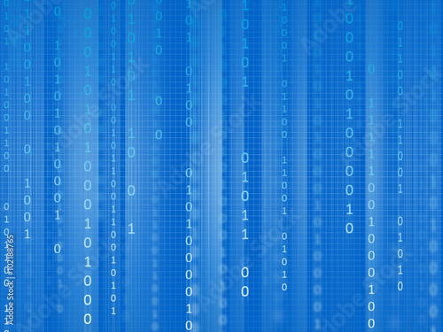  Abstract blue Technology background with binary code and grid 