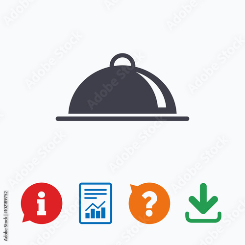 Food platter serving sign icon. Table setting.