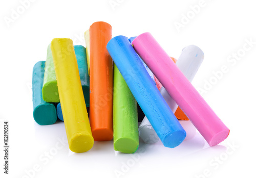 Colorful clay on white background