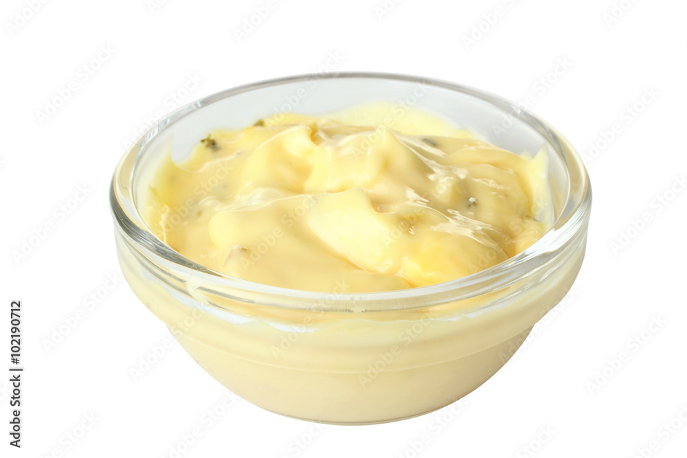 tasty cheese sauce in bowl isolated on white background tasty cheese sauce in bowl isolated on white background