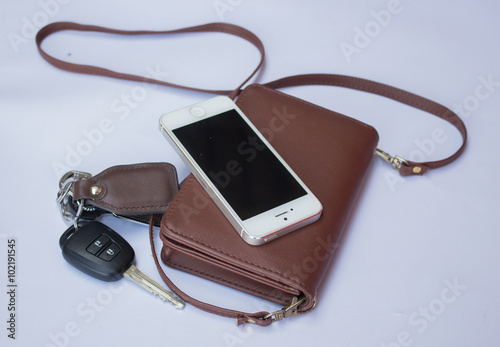 Women stuff on white background