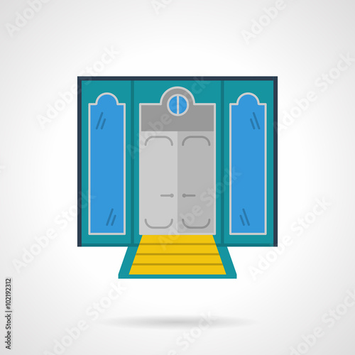 Hotel entrance flat color vector icon