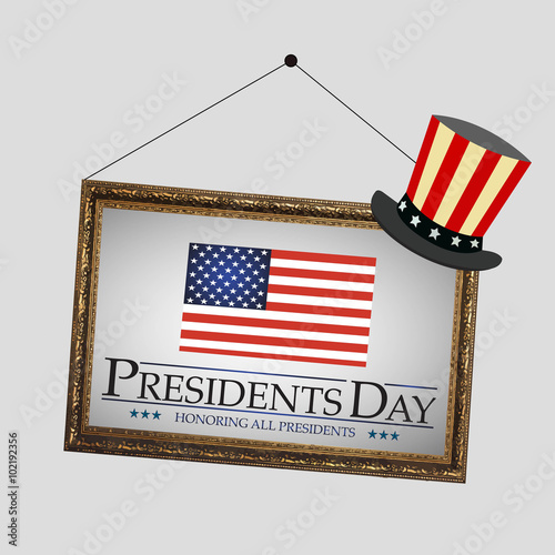 Presidents Day on the Luxury frame hanging on the wall