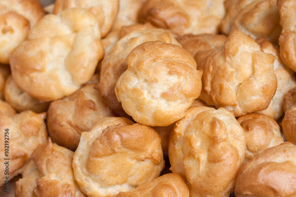 Close up image of typical french profiteroles. Close up image of typical french profiteroles.