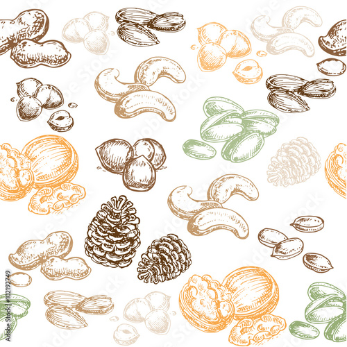 nuts seamless pattern