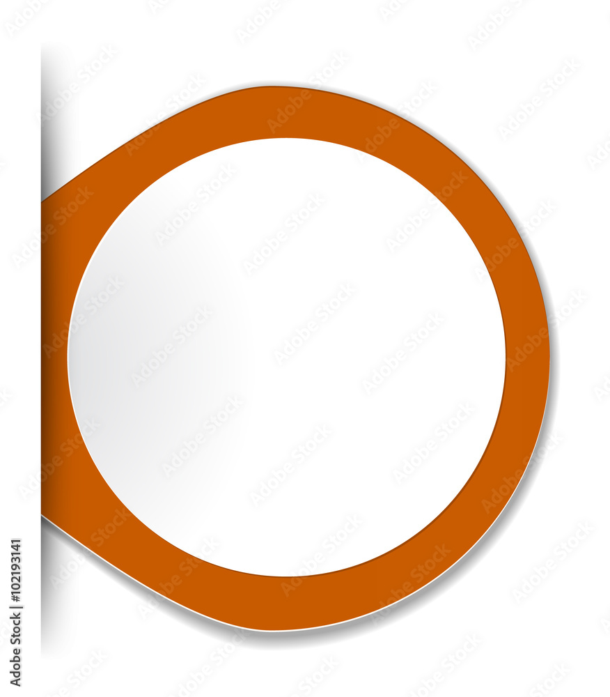 the blank oval label / the blank orange label with hidden edge effect the blank oval label / the blank orange label with hidden edge effect