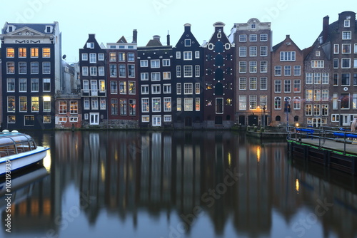Traditional old buildings in Amsterdam, the Netherlands