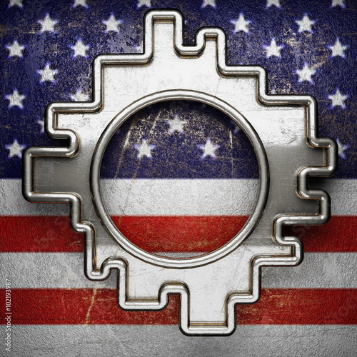 silver background painted to US flag