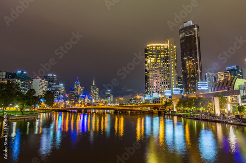 Melbourne Night Skyline © Premium Collection