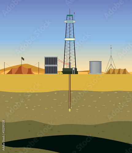 Drilling  a gas well (Middle East) / Drill string in the middle East