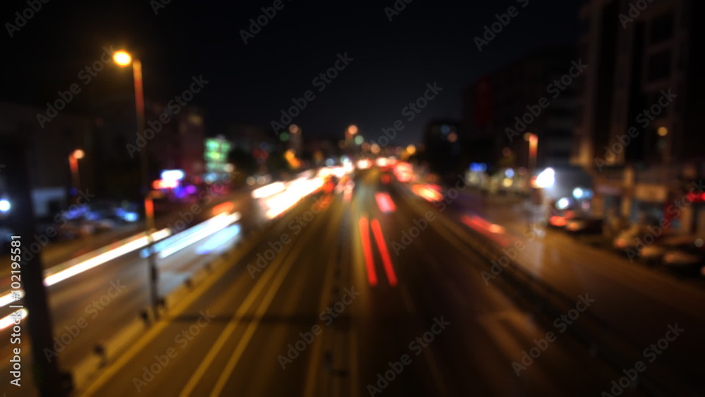 Blurred timelapse night traffic Blurred timelapse night traffic