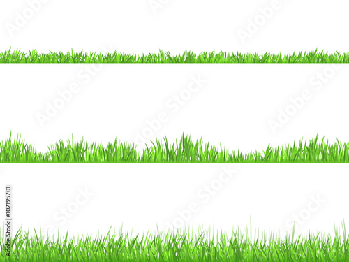 Green Grass Flat Horizontal  Banners Set