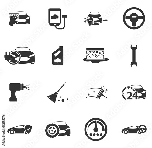 Car shop icons set