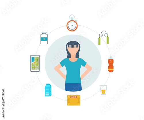 Healthy lifestyle, fitness and physical activity concept.