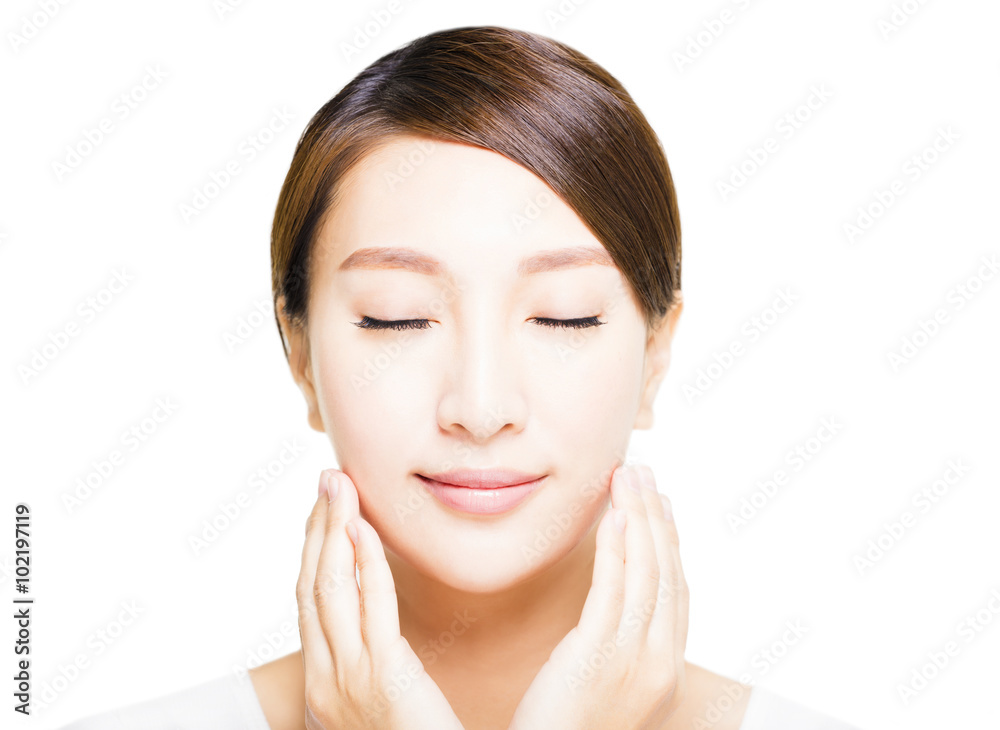  closeup beautiful young asian  woman  face