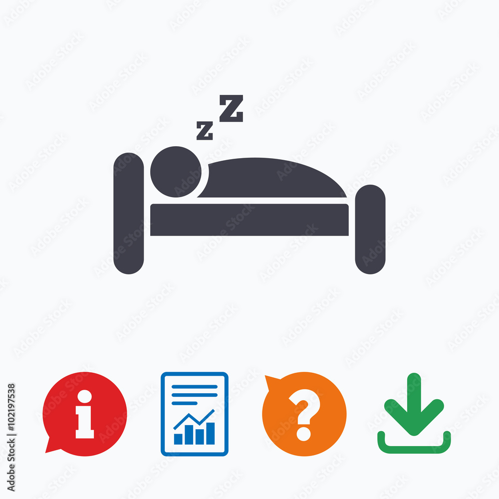 Hotel sign icon. Rest place. Sleeper symbol. Hotel sign icon. Rest place. Sleeper symbol.